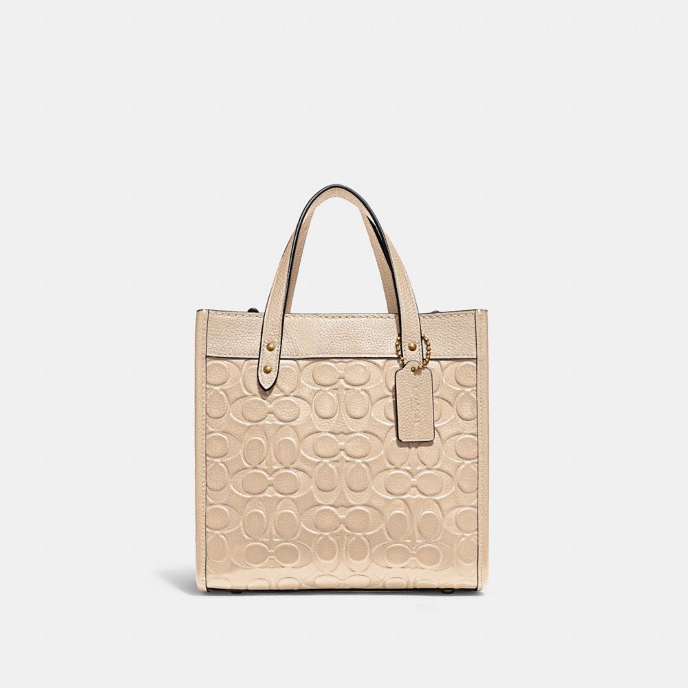 Coach Logo-Embossed Leather Tote Bag