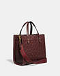COACH®,FIELD TOTE 22 IN SIGNATURE LEATHER,Pebble Leather,Medium,Brass/Wine,Angle View