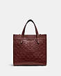 COACH®,FIELD TOTE 22 IN SIGNATURE LEATHER,Pebble Leather,Medium,Brass/Wine,Back View