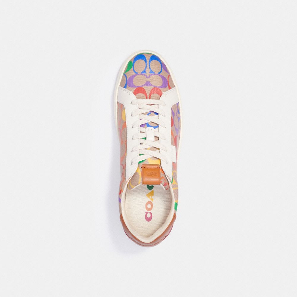 COACH®: Lowline Low Top Sneaker In Rainbow Signature Canvas