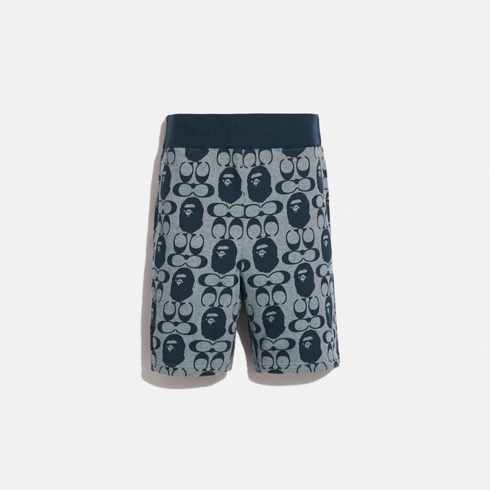 COACH®,BAPE X COACH SHORTS,cotton,CHAMBRAY,Front View image number 0
