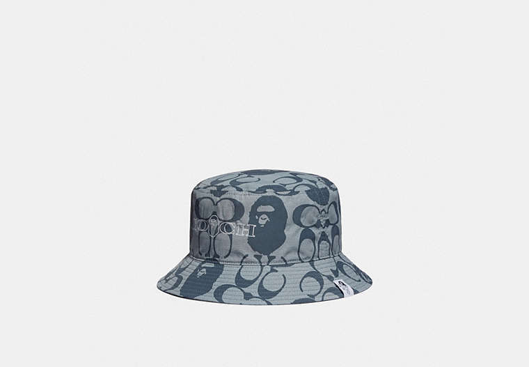 COACH®,BAPE X COACH BUCKET HAT,cotton,CHAMBRAY,Front View image number 0