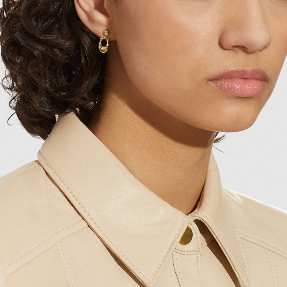 COACH®,Signature Crystal Earrings,,Detail View