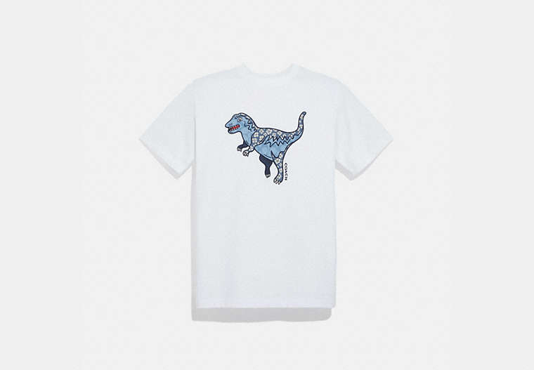 COACH®,REXY T-SHIRT IN ORGANIC COTTON,cotton,White,Front View