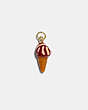 COACH®,ICE CREAM CONE CHARM,Resin/Plated Brass,Multi,Front View