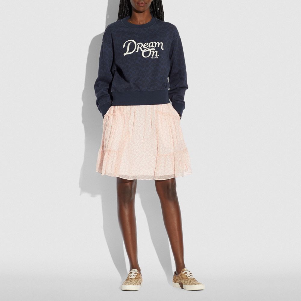 COACH®,Dream On Crewneck In Organic Cotton,,Scale View