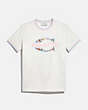 COACH®,ATHLETIC T-SHIRT IN ORGANIC COTTON,cotton,White,Front View