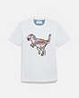 COACH®,PATCHWORK REXY T-SHIRT IN ORGANIC COTTON,cotton,Optic White,Front View