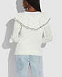 COACH®,RUFFLED COLLAR SWEATER,cotton,Ivory,Scale View
