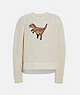 COACH®,CROCHET SWEATER,cotton,Ivory,Front View