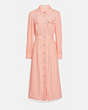 COACH®,LONG STRIPED VISCOSE DRESS,Viscose,Cloud Pink,Front View
