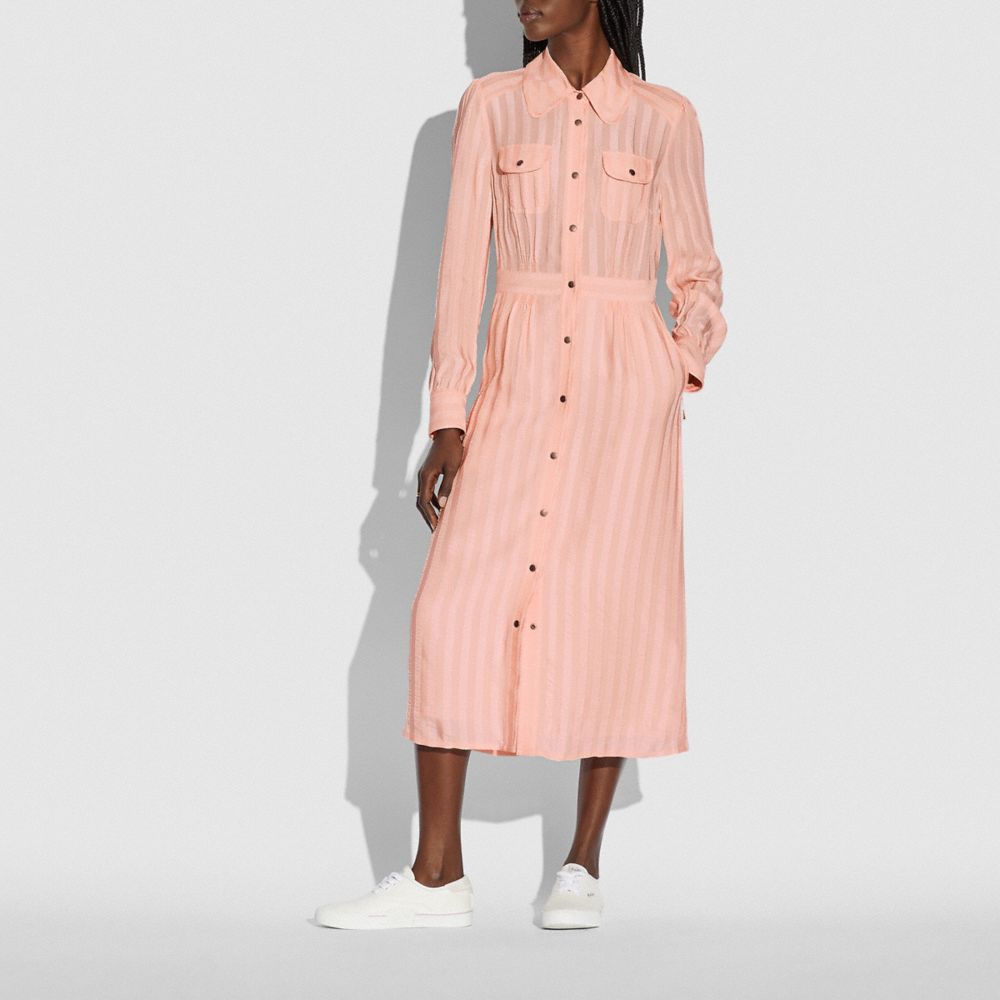 Longue Robe De Viscose à Rayures