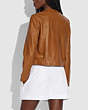 COACH®,CARDI LEATHER JACKET,Smooth Leather,Pecan,Scale View