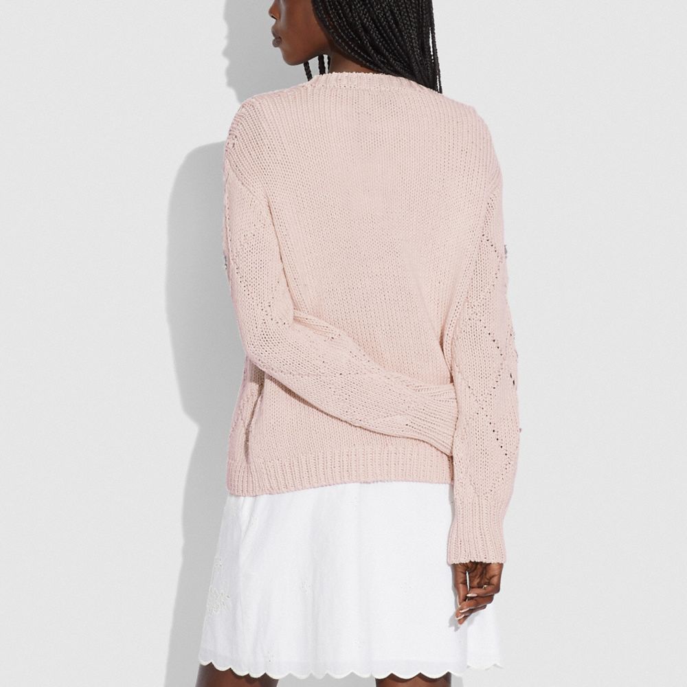 Pointelle Crewneck Sweater