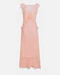 COACH®,OPEN BACK DRESS,Silk,Pink/White,Front View