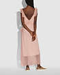 COACH®,OPEN BACK DRESS,Silk,Pink/White,Scale View