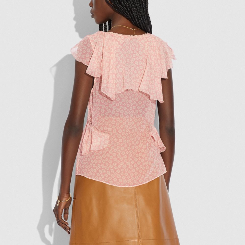 COACH®,パーティー トップ,ﾋﾟﾝｸ/ﾎﾜｲﾄ