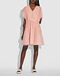 COACH®,MINI VISCOSE PARTY DRESS,cotton,Pink/White,Scale View
