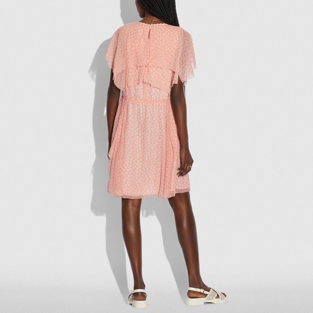 COACH®,ミニ ビスコース パーティ ドレス,ﾋﾟﾝｸ/ﾎﾜｲﾄ