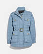 COACH®,SIGNATURE CHAMBRAY FIELD JACKET,cotton,Sig C Chambray,Front View
