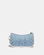 COACH®,SWINGER BAG 20 IN SIGNATURE CHAMBRAY WITH QUILTING,Signature chambray,Small,Brass/Light Washed Denim Chalk,Back View