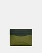 COACH®,CARD CASE IN COLORBLOCK,Smooth Leather,Olive Green/Amazon Green,Front View