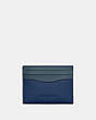 COACH®,CARD CASE IN COLORBLOCK,Smooth Leather,Deep Blue/Prussian,Front View