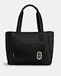 COACH®,COURT TOTE,Medium,Silver/Black,Front View