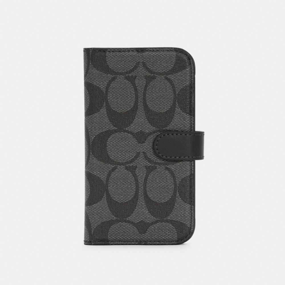 COACH® Outlet | Iphone 12 Mini Folio In Signature Canvas