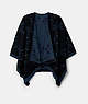 COACH®,SIGNATURE PONCHO,woolblend,BLACK/MIDNIGHT NAVY,Front View