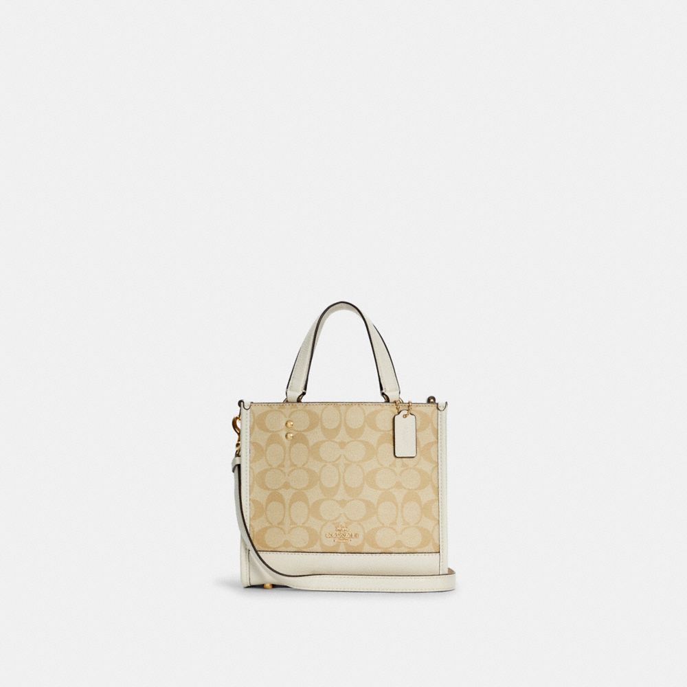 coach dempsey tote 22 white