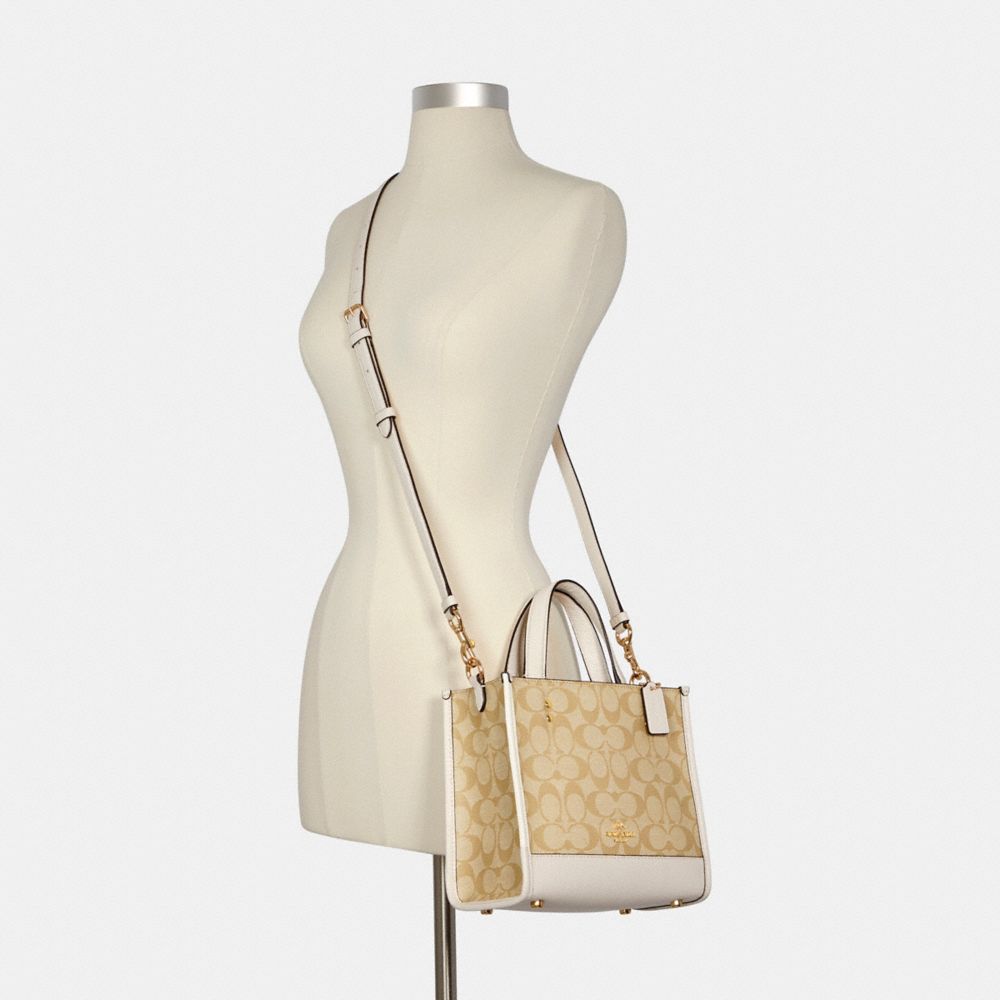 Coach+Dempsey+Tote+Large+-+Gold%2FKhaki%2FRedwood for sale online