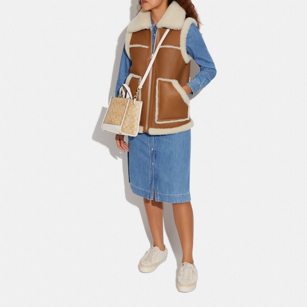 COACH®,Dempsey Tote Bag 22 In Signature Canvas,,Detail View