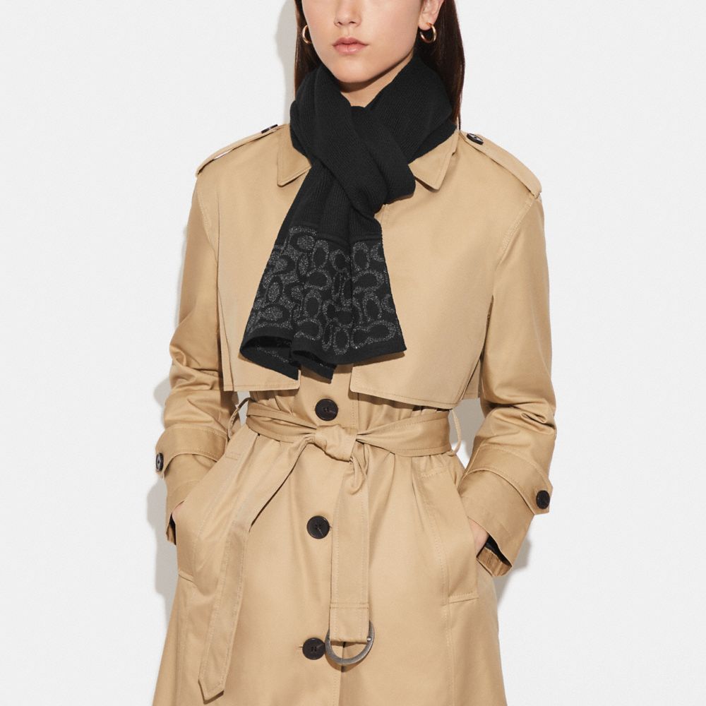 COACH®,Signature Oblong Scarf,,Detail View