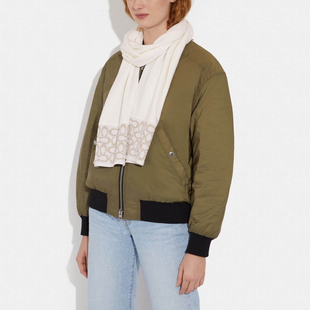 COACH®,Signature Oblong Scarf,,Detail View
