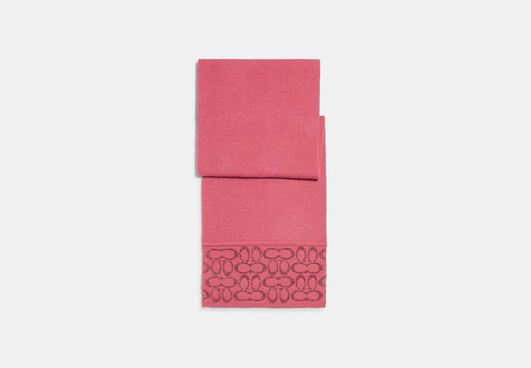 COACH®,SIGNATURE OBLONG SCARF,Watermelon,Front View