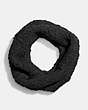 COACH®,FLEECE TEXTURED SNOOD,Mixed Material,Black,Front View