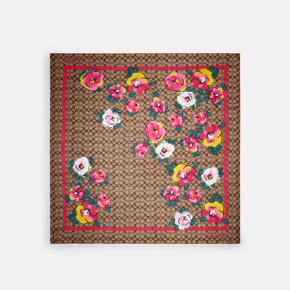 小物 ROSES SCARF SCARF VINTAGE AUTHENTIC FLORAL ART ROSES WHITE PINK WOOL