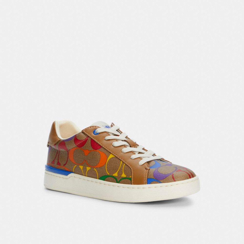 Clip Low Top Sneaker In Rainbow Signature Canvas