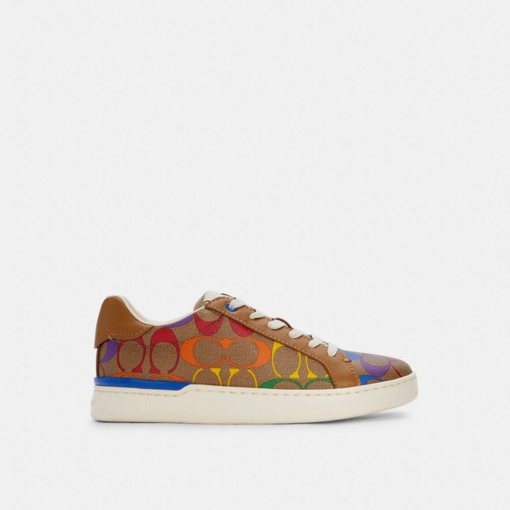 COACH® Outlet  Clip Low Top Sneaker In Rainbow Signature Canvas