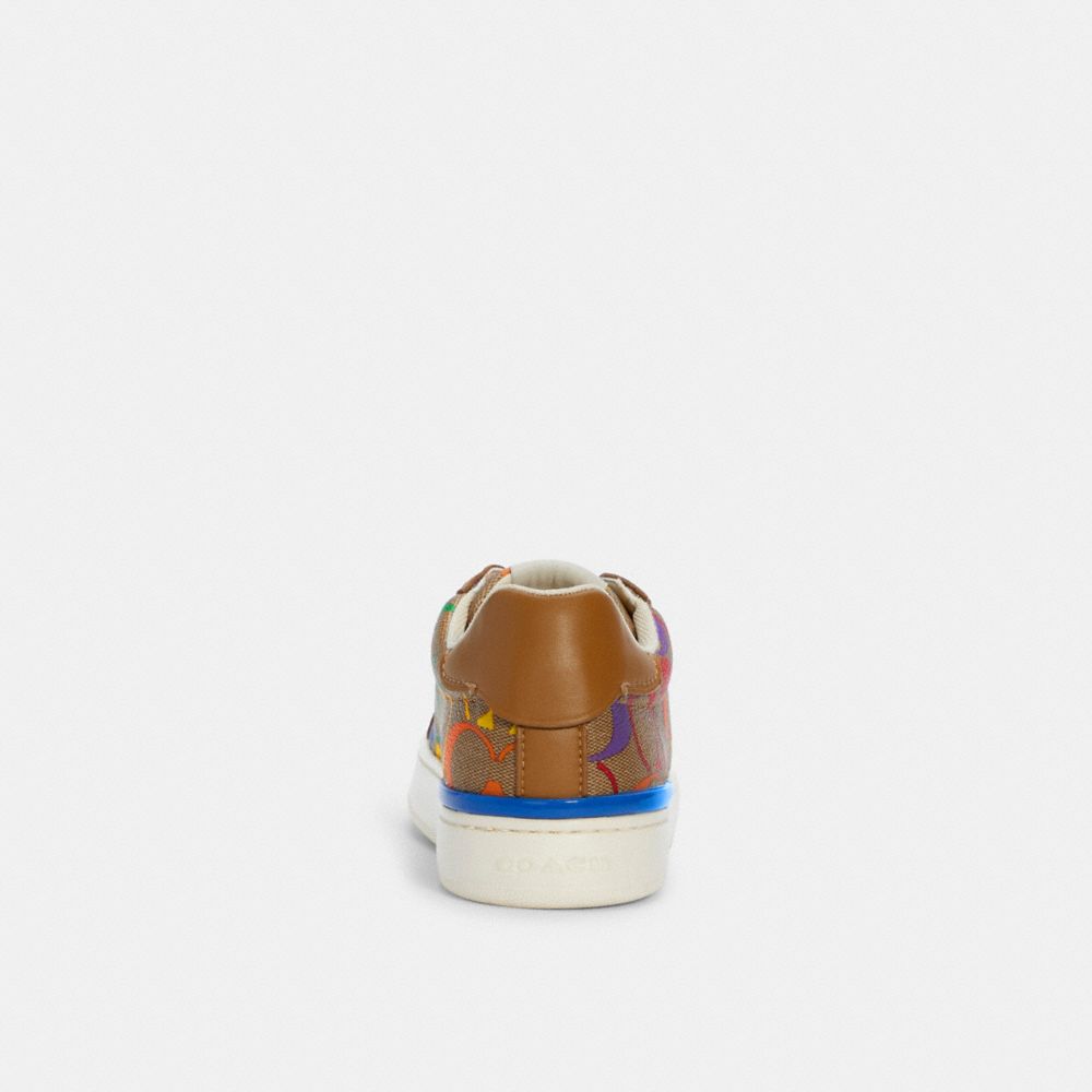 Clip Low Top Sneaker In Rainbow Signature Canvas