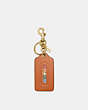 COACH®,HANGTAG IN RAINBOW SIGNATURE CANVAS,Smooth Leather,Brass/Hazelnut/Multi,Front View