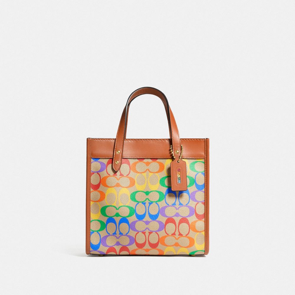 Coach City Tote In Rainbow Signature Canvas