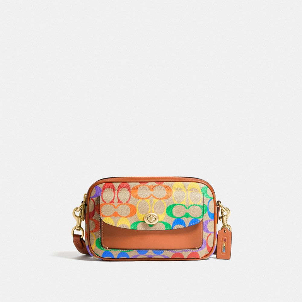 COACH Willow Camera Bag In Rainbow Signature Canvas