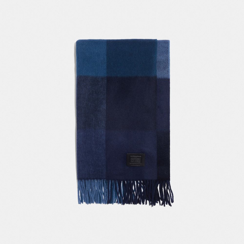 COACH®,オーバーサイズド プラッド スカーフ,マフラー&手袋,ﾐｯﾄﾞﾅｲﾄ ﾈｲﾋﾞｰ