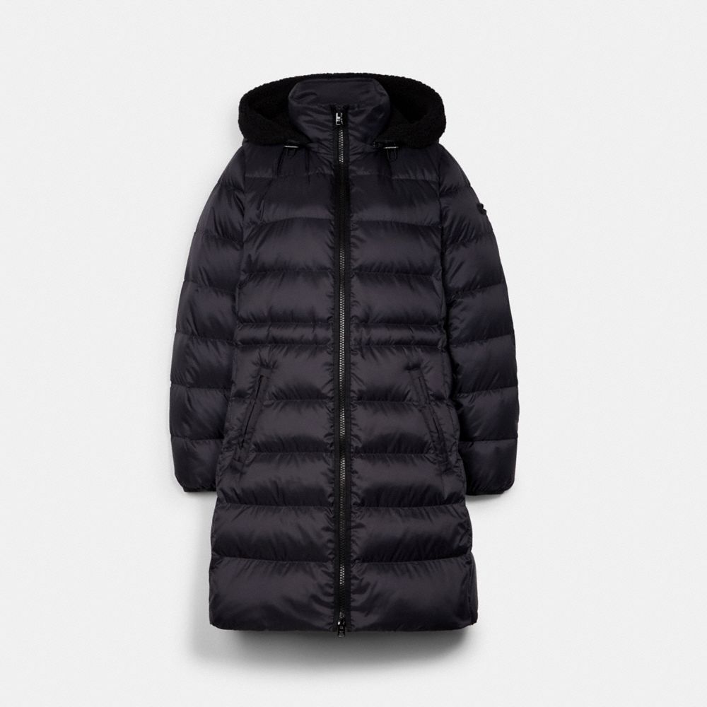 Coach long puffer sale