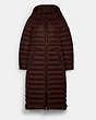 COACH®,LONG DOWN COAT WITH HOOD,Other,Burgundy,Front View