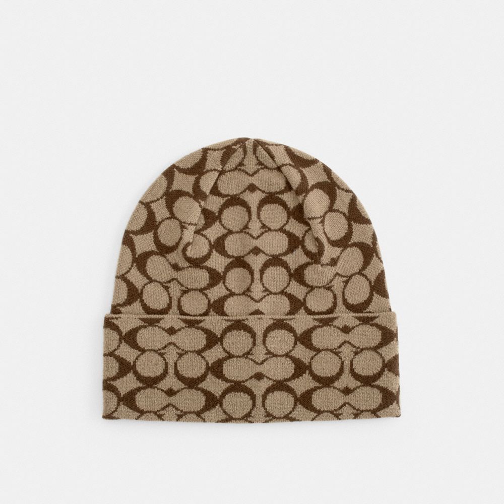 Coach Monogram Beanie Scarf Set In Black