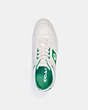 COACH®,CITYSOLE MID TOP SNEAKER,Leather,Chalk/Green,Inside View,Top View