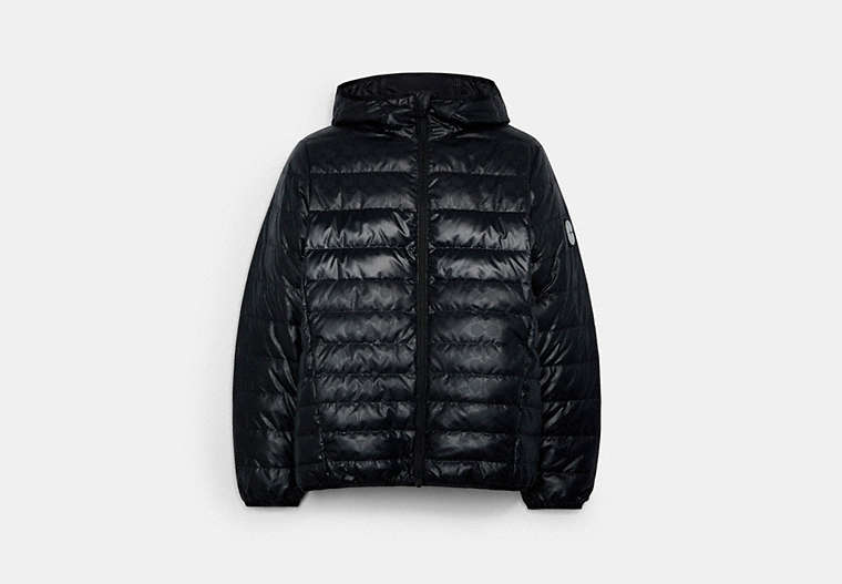 COACH®,PACKABLE DOWN JACKET,n/a,Black,Front View
